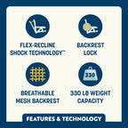 Premium All-Weather Stadium Rock-Cliner - Choice 540 - RoadTrip Rocker Smooth Motion Camp Chair Detail