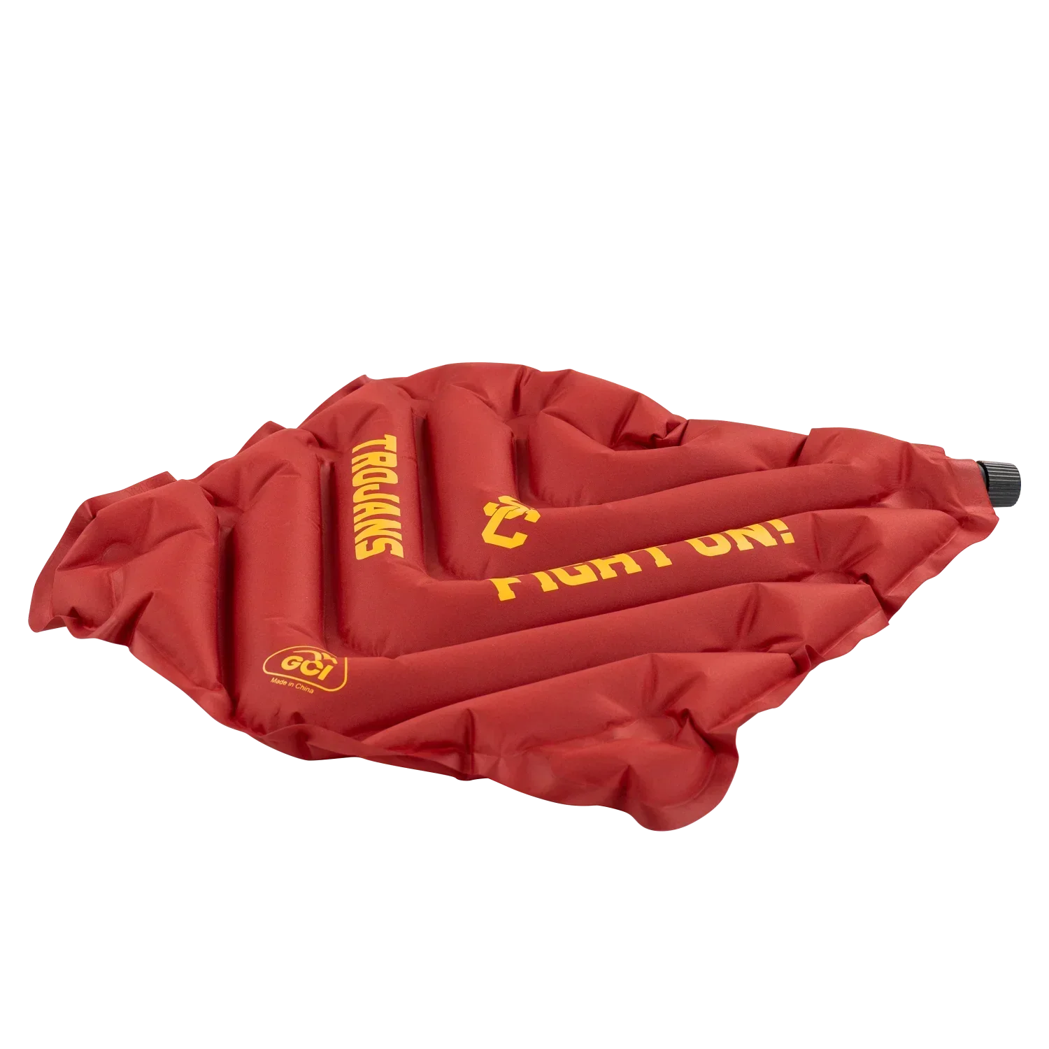 Bleacher-Friendly College V Seat Inflatable Stadium Cushion - USC Trojans - Choice 523 - Grandstand Cushion Seat with Secure Under-Bench Hooks Detail
