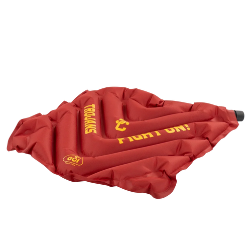 Bleacher-Friendly College V Seat Inflatable Stadium Cushion - USC Trojans - Choice 523 - Grandstand Cushion Seat with Secure Under-Bench Hooks Detail