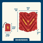 Bleacher-Friendly College V Seat Inflatable Stadium Cushion - USC Trojans - Choice 523 - Grandstand Cushion Seat with Secure Under-Bench Hooks Detail