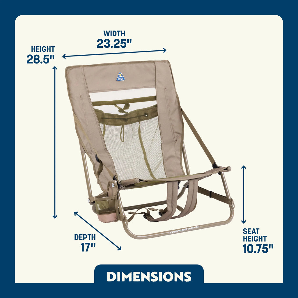 Low-Profile Everywhere Chair 2 - Choice 656 - Multi-Position Outdoor Beach Chair with Pillow Detail