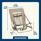 Low-Profile Everywhere Chair 2 - Choice 656 - Multi-Position Outdoor Beach Chair with Pillow Detail