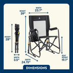 Luxury Camp Stowaway Rocker - Choice 794 - Heavy-Duty Kickback Rocker with Beverage Holder Detail