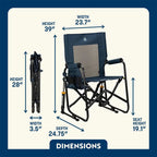 Luxury Camp Stowaway Rocker - Choice 794 - Heavy-Duty Kickback Rocker with Beverage Holder Detail