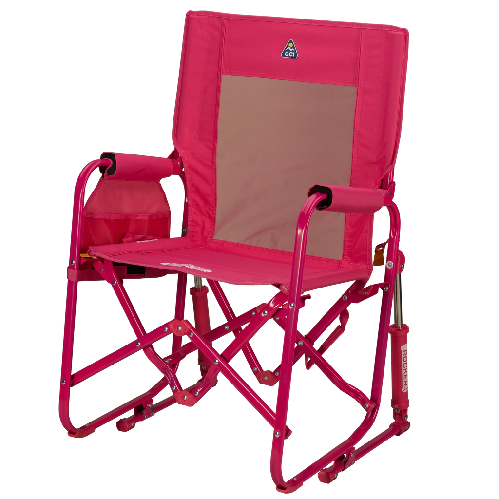 Luxury Camp Stowaway Rocker - Choice 794 - Heavy-Duty Kickback Rocker with Beverage Holder Detail