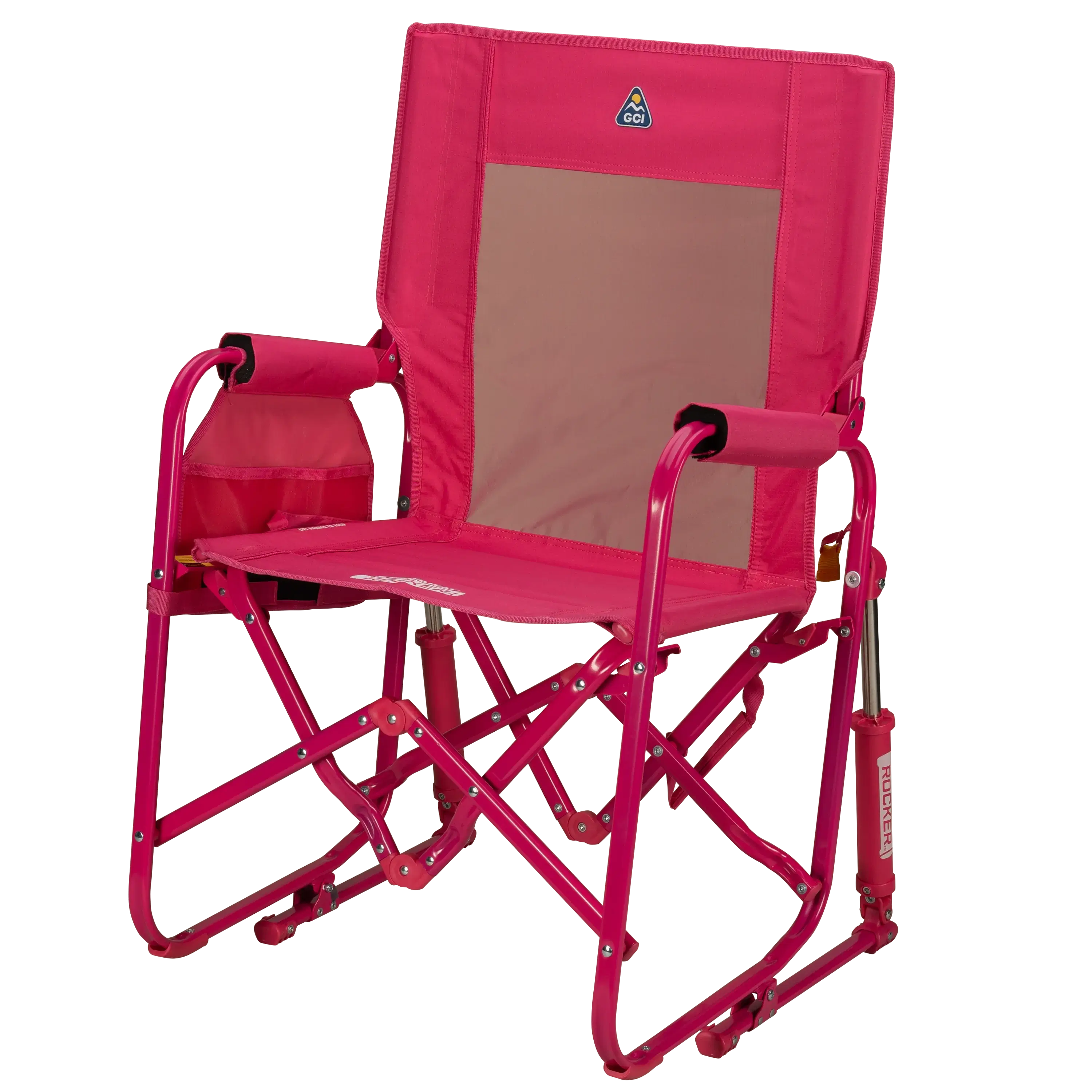 Luxury Camp Stowaway Rocker - Choice 794 - Heavy-Duty Kickback Rocker with Beverage Holder Detail