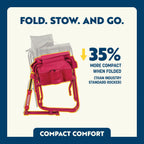 Luxury Camp Stowaway Rocker - Choice 794 - Heavy-Duty Kickback Rocker with Beverage Holder Detail