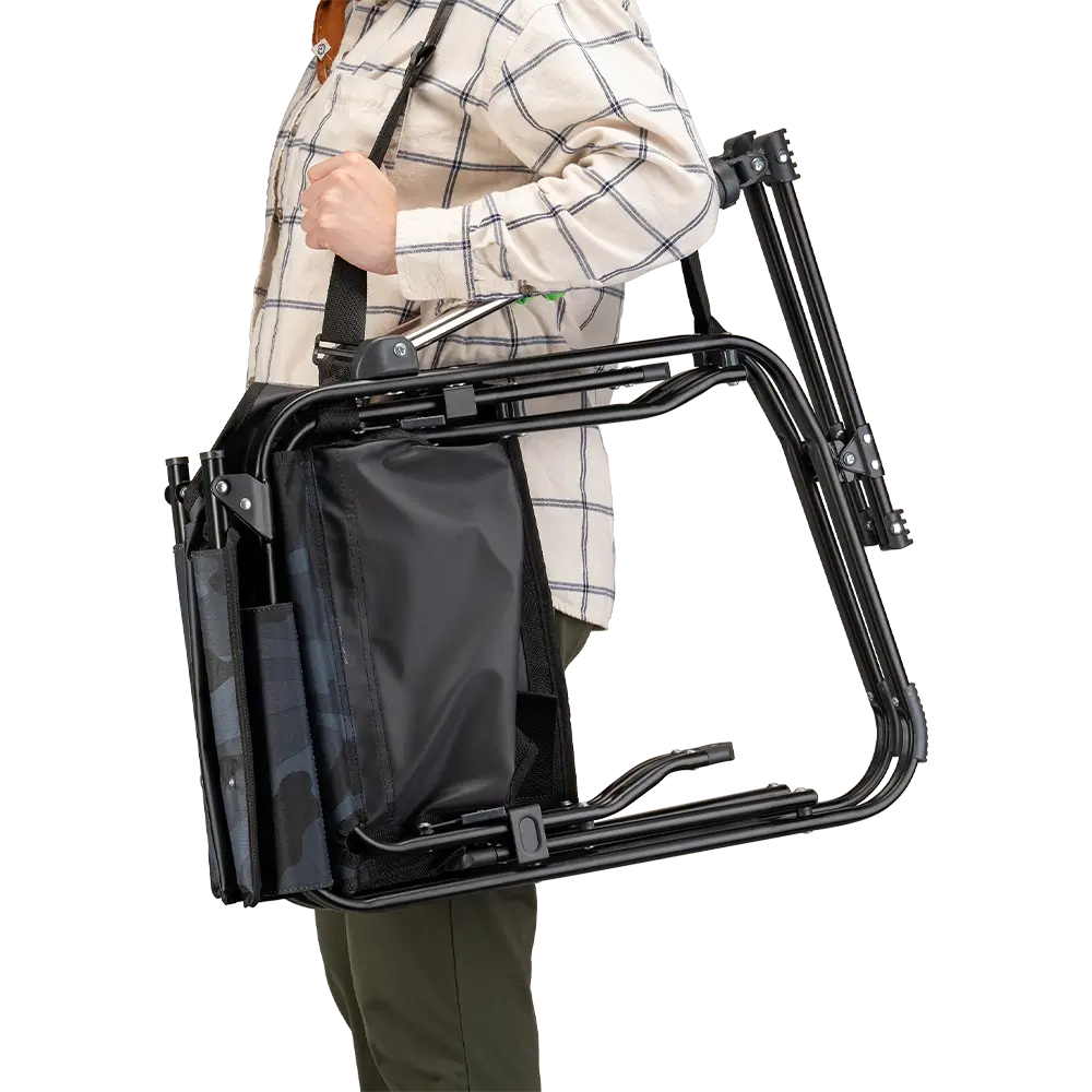 Luxury Camp Stowaway Rocker - Choice 794 - Heavy-Duty Kickback Rocker with Beverage Holder Detail