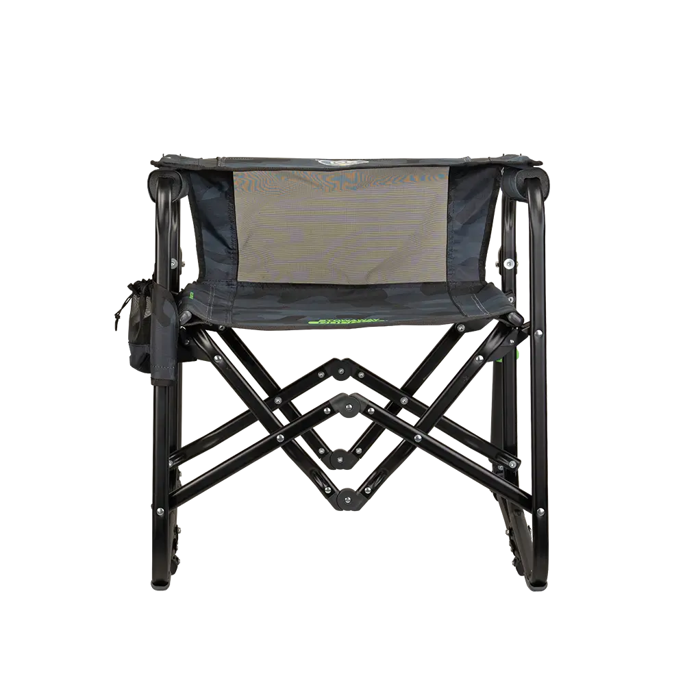 Luxury Camp Stowaway Rocker - Choice 794 - Heavy-Duty Kickback Rocker with Beverage Holder Detail