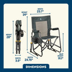 Luxury Camp Stowaway Rocker - Choice 794 - Heavy-Duty Kickback Rocker with Beverage Holder Detail