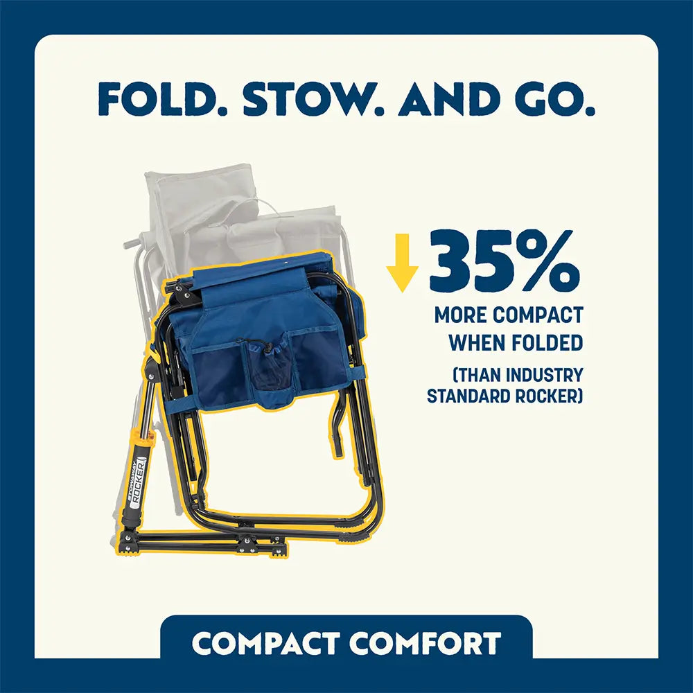 Luxury Camp Stowaway Rocker - Choice 794 - Heavy-Duty Kickback Rocker with Beverage Holder Detail