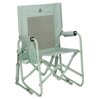 Luxury Camp Stowaway Rocker - Choice 794 - Heavy-Duty Kickback Rocker with Beverage Holder - Pastel Green
