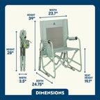 Luxury Camp Stowaway Rocker - Choice 794 - Heavy-Duty Kickback Rocker with Beverage Holder Detail