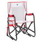 Luxury Camp Stowaway Rocker - Choice 794 - Heavy-Duty Kickback Rocker with Beverage Holder - Baseball