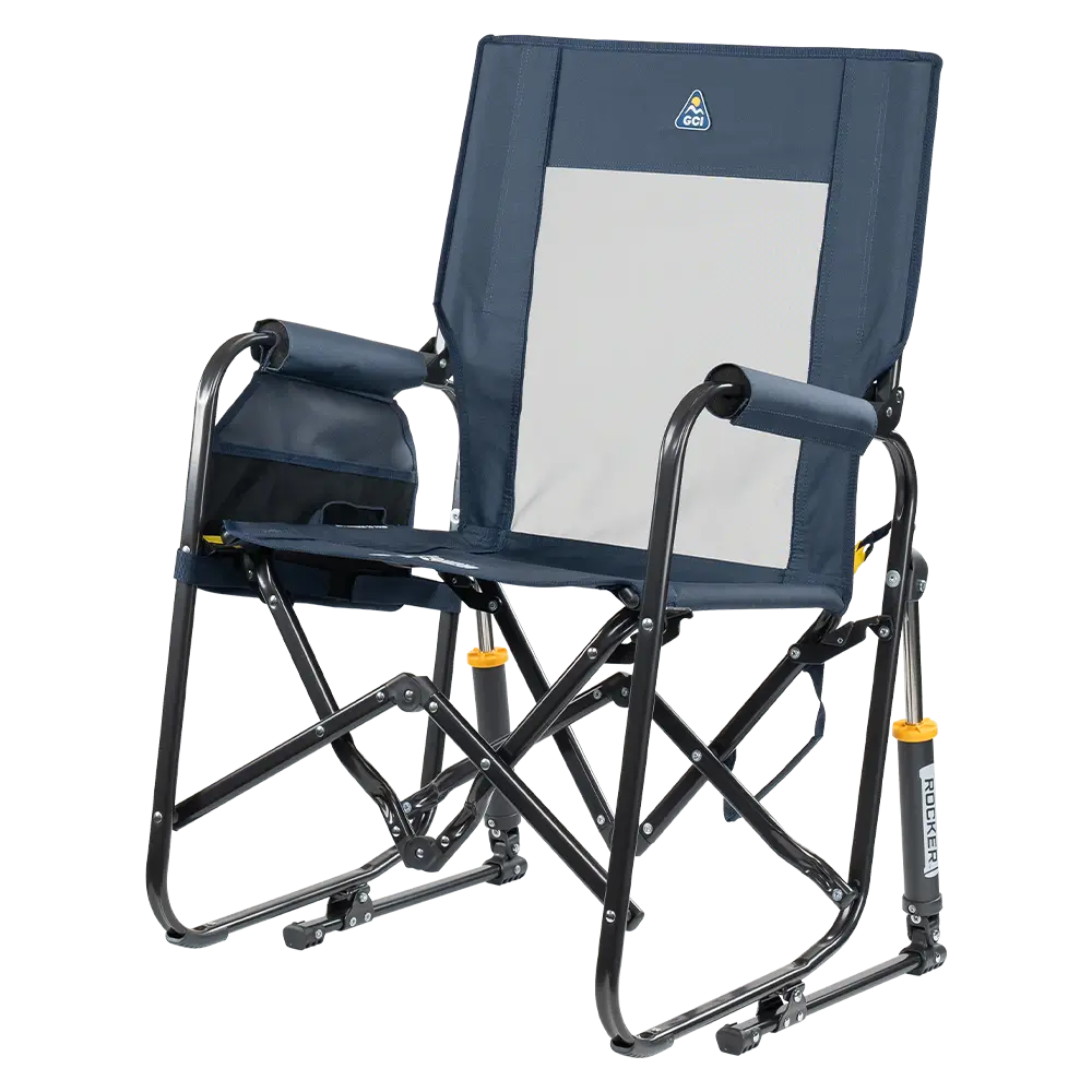 Luxury Camp Stowaway Rocker - Choice 794 - Heavy-Duty Kickback Rocker with Beverage Holder Detail