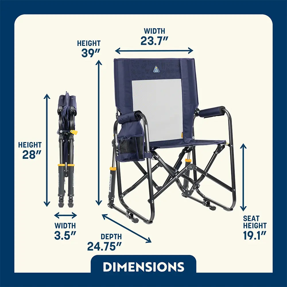 Luxury Camp Stowaway Rocker - Choice 794 - Heavy-Duty Kickback Rocker with Beverage Holder Detail