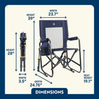 Luxury Camp Stowaway Rocker - Choice 794 - Heavy-Duty Kickback Rocker with Beverage Holder Detail