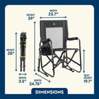 Luxury Camp Stowaway Rocker - Choice 794 - Heavy-Duty Kickback Rocker with Beverage Holder Detail