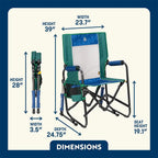Luxury Camp Stowaway Rocker - Choice 794 - Heavy-Duty Kickback Rocker with Beverage Holder Detail