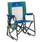 Luxury Camp Stowaway Rocker - Choice 794 - Heavy-Duty Kickback Rocker with Beverage Holder - Pickleball Green
