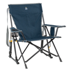 Heavy-Duty Freestyle Kickback Rocker - Choice 345 - Freestyle Rocker Portable Outdoor Folding Chair - Heathered Indigo