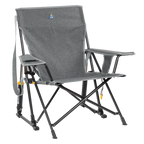 Heavy-Duty Freestyle Kickback Rocker - Choice 345 - Freestyle Rocker Portable Outdoor Folding Chair - Heathered Pewter