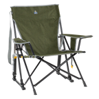 Heavy-Duty Freestyle Kickback Rocker - Choice 345 - Freestyle Rocker Portable Outdoor Folding Chair - Heathered Loden