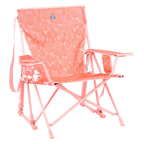Heavy-Duty Freestyle Kickback Rocker - Choice 345 - Freestyle Rocker Portable Outdoor Folding Chair - Soft Pink Leaf