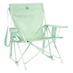 Heavy-Duty Freestyle Kickback Rocker - Choice 345 - Freestyle Rocker Portable Outdoor Folding Chair - Pastel Green Leaf