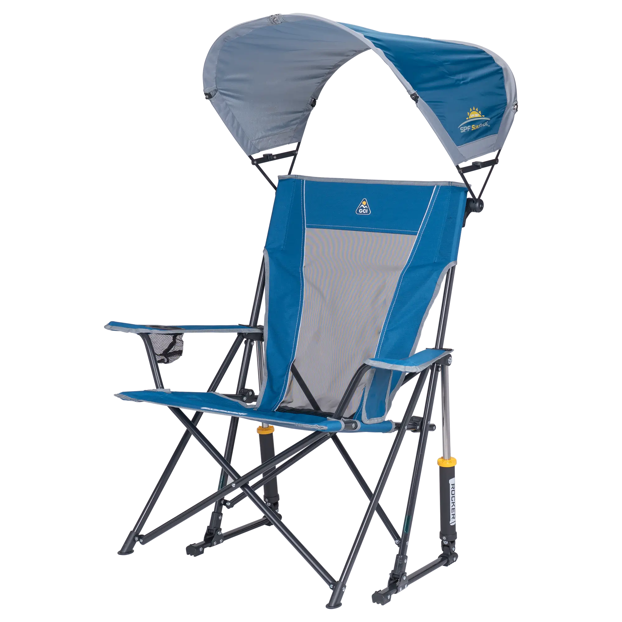 Luxury Camp SunShade Rocker - Choice 550 - Patented Spring-Action Rocking Chair for Camping Detail