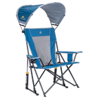 Luxury Camp SunShade Rocker - Choice 550 - Patented Spring-Action Rocking Chair for Camping - Neptune Blue