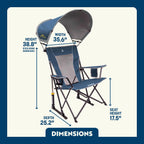 Luxury Camp SunShade Rocker - Choice 550 - Patented Spring-Action Rocking Chair for Camping Detail