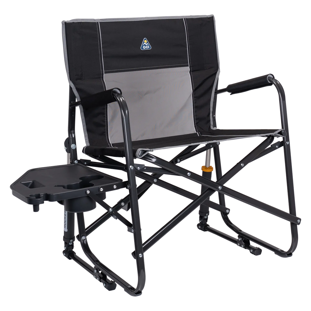 Heavy-Duty Freestyle Freestyle Rocker XL with Side Table - Choice 836 - Heavy-Duty Kickback Rocker with Beverage Holder - Black