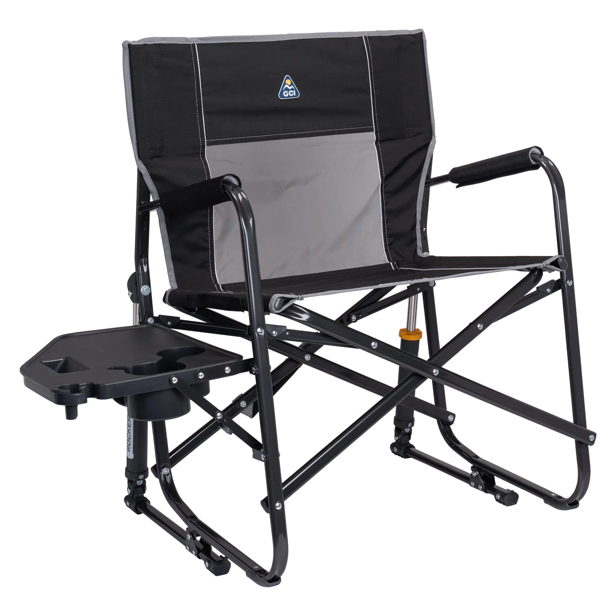 Heavy-Duty Freestyle Freestyle Rocker XL with Side Table - Choice 836 - Heavy-Duty Kickback Rocker with Beverage Holder - Black