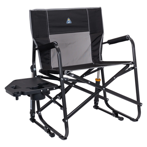 Heavy-Duty Freestyle Freestyle Rocker XL with Side Table - Choice 836 - Heavy-Duty Kickback Rocker with Beverage Holder - Black