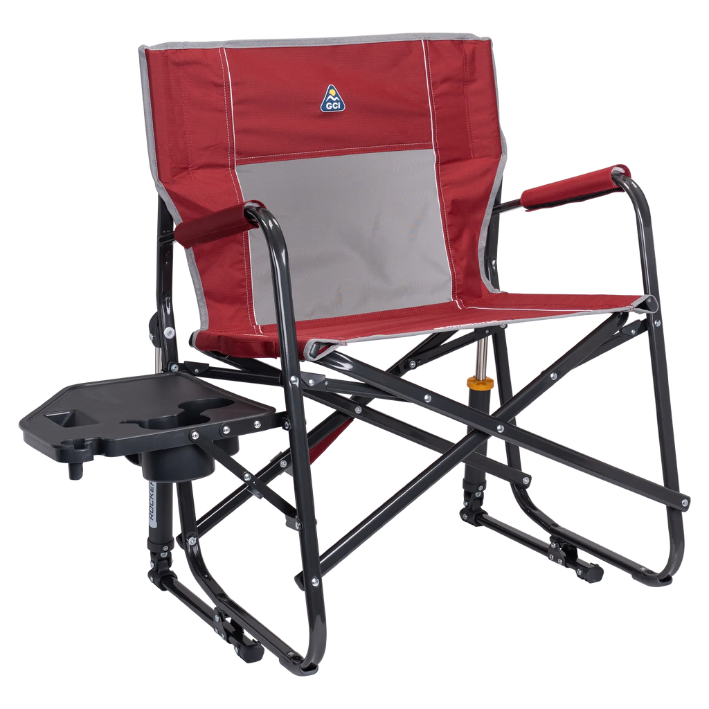 Heavy-Duty Freestyle Freestyle Rocker XL with Side Table - Choice 836 - Heavy-Duty Kickback Rocker with Beverage Holder - Cinnamon