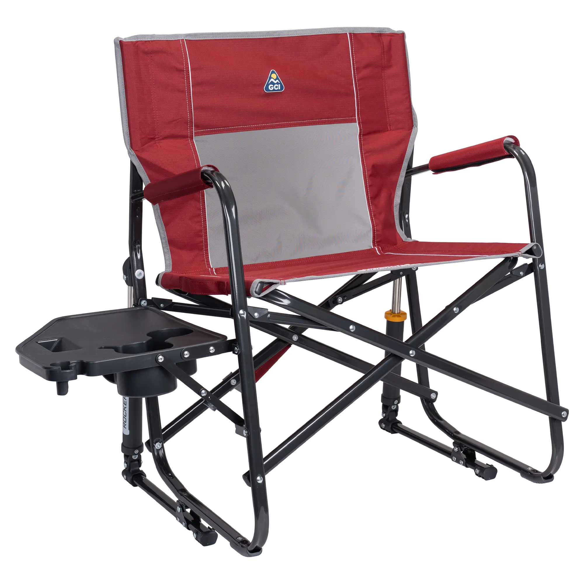 Heavy-Duty Freestyle Freestyle Rocker XL with Side Table - Choice 836 - Heavy-Duty Kickback Rocker with Beverage Holder - Cinnamon