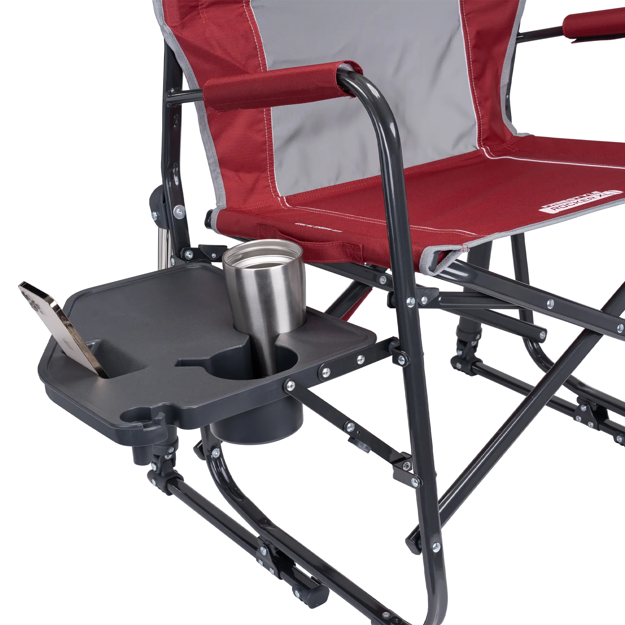 Heavy-Duty Freestyle Freestyle Rocker XL with Side Table - Choice 836 - Heavy-Duty Kickback Rocker with Beverage Holder Detail