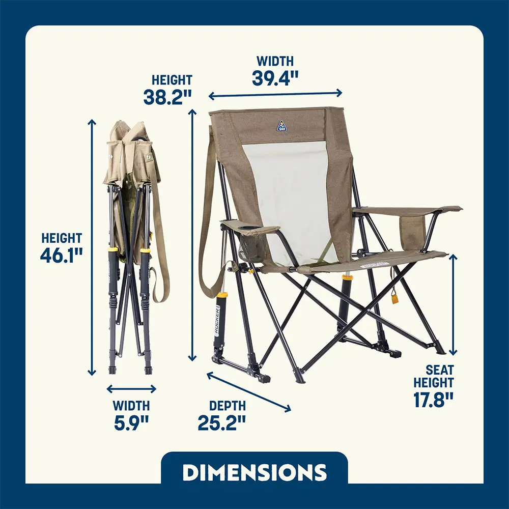Luxury Camp Comfort Pro Rocker XL - Choice 107 - Patented Spring-Action Rocking Chair for Camping Detail