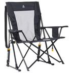 Luxury Camp Comfort Pro Rocker XL - Choice 107 - Patented Spring-Action Rocking Chair for Camping - Heathered Charcoal
