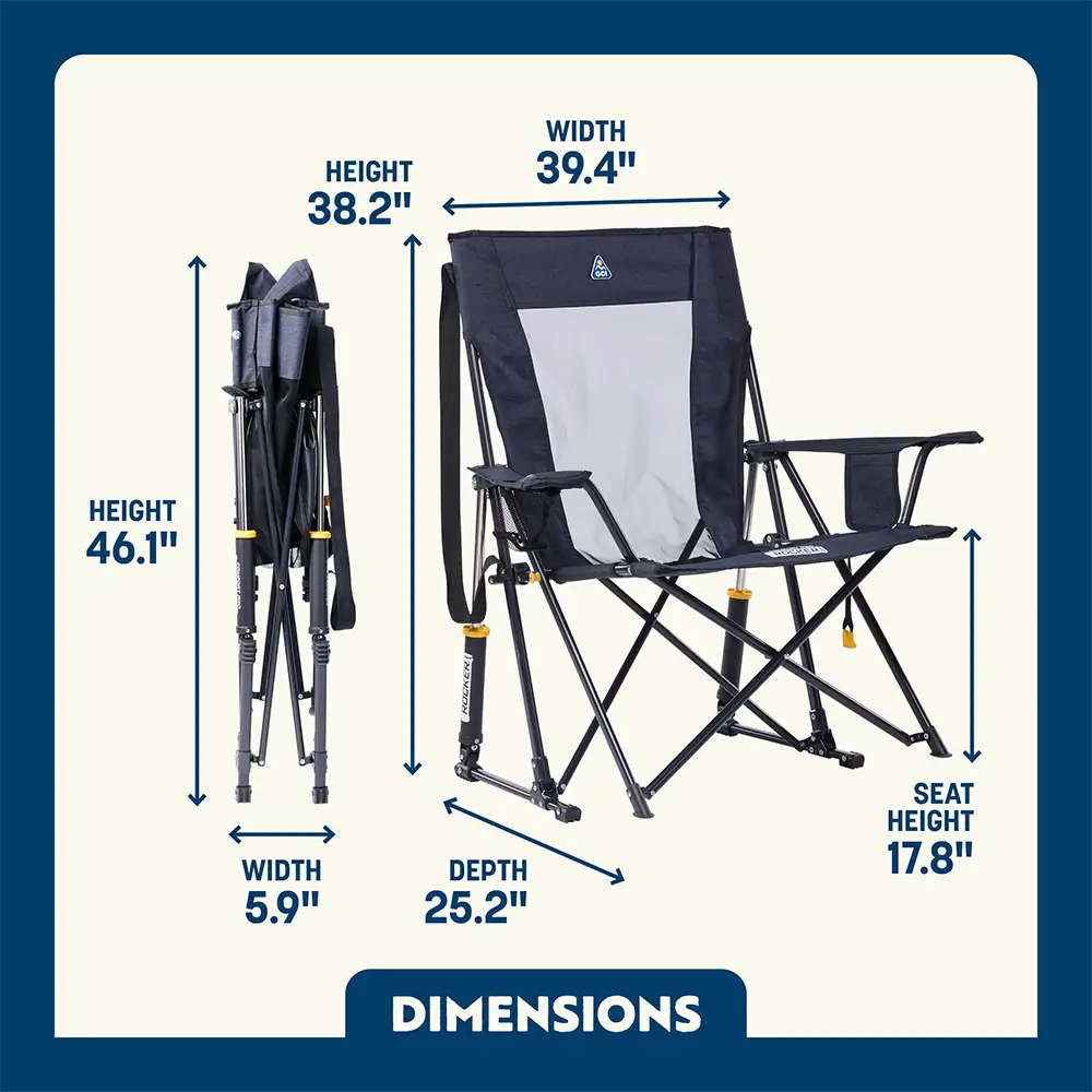 Luxury Camp Comfort Pro Rocker XL - Choice 107 - Patented Spring-Action Rocking Chair for Camping Detail