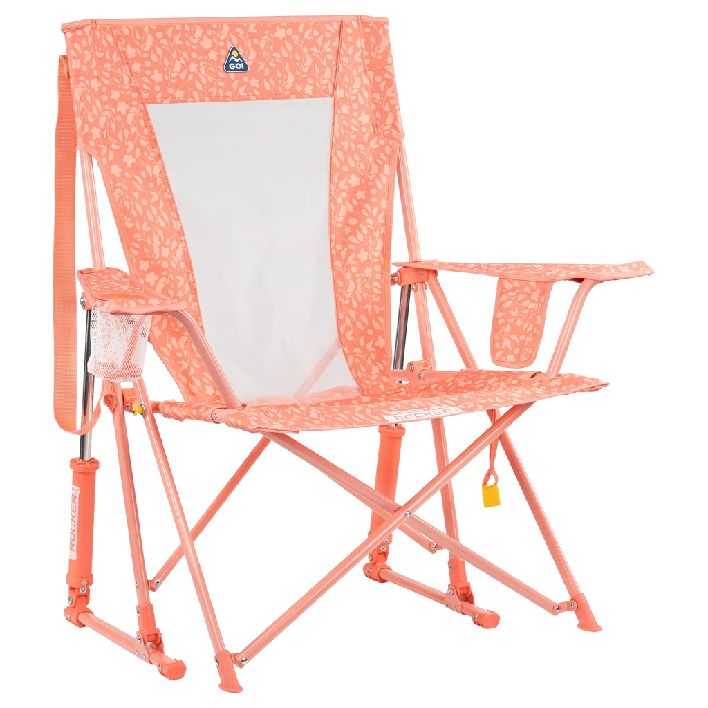 Heavy-Duty Freestyle Comfort Pro Rocker - Choice 375 - Freestyle Rocker Portable Outdoor Folding Chair - Coral Garden