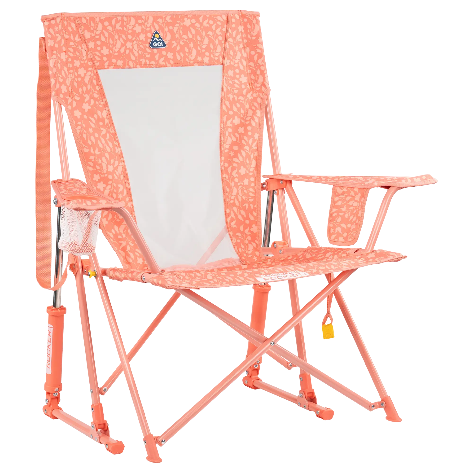 Heavy-Duty Freestyle Comfort Pro Rocker - Choice 375 - Freestyle Rocker Portable Outdoor Folding Chair - Coral Garden