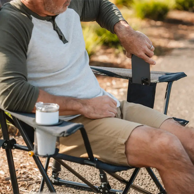 Luxury Camp Comfort Pro Rocker XL - Choice 107 - Patented Spring-Action Rocking Chair for Camping Detail
