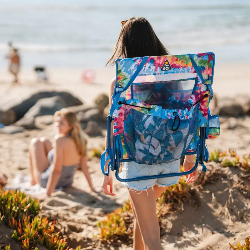 Low-Profile Everywhere Chair 2 - Choice 656 - Multi-Position Outdoor Beach Chair with Pillow Detail