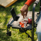 Smooth Motion Freestyle Rocker with Side Table - Choice 853 - Heavy-Duty Kickback Rocker with Beverage Holder Detail