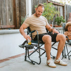 Smooth Motion Freestyle Rocker with Side Table - Choice 853 - Heavy-Duty Kickback Rocker with Beverage Holder Detail