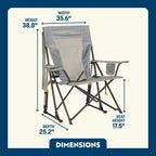 Heavy-Duty Freestyle Comfort Pro Rocker - Choice 375 - Freestyle Rocker Portable Outdoor Folding Chair Detail