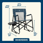 Smooth Motion Freestyle Rocker with Side Table - Choice 853 - Heavy-Duty Kickback Rocker with Beverage Holder Detail