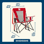 Luxury Camp College Comfort Pro Rocker - Nebraska Cornhuskers - Choice 161 - RoadTrip Rocker Smooth Motion Camp Chair Detail
